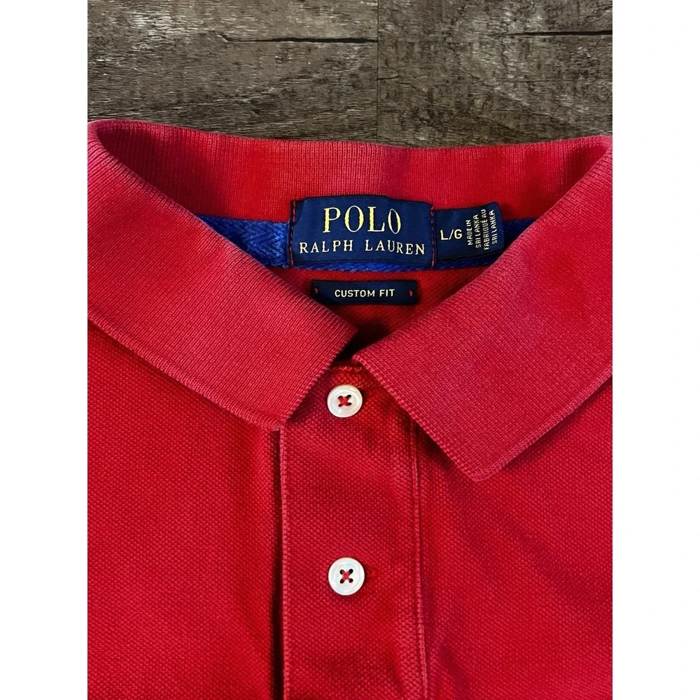 Polo Ralph Lauren Polo Shirt Mens Large Big Pony #3 Red Short Sleeve Preppy A4
